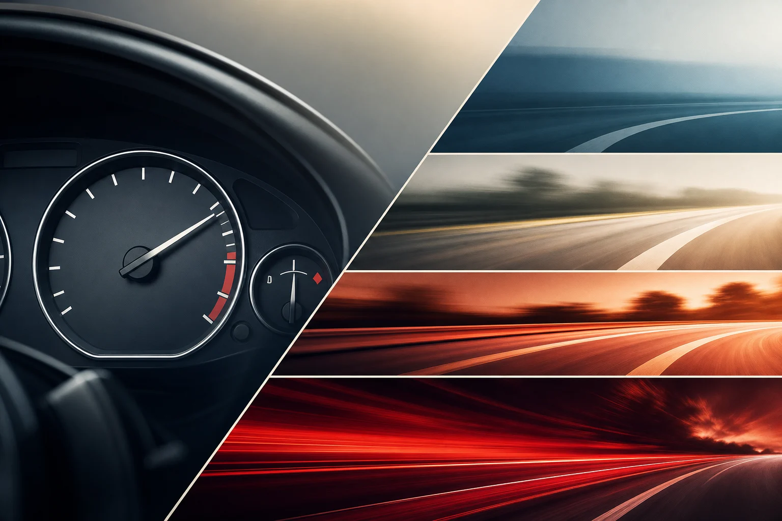 Visual representation of four driving-cycle speed phases, from lower to higher.